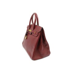Hermès Birkin Dark Rouge Courchevel Rouge 35 870369 Red Leather Satchel