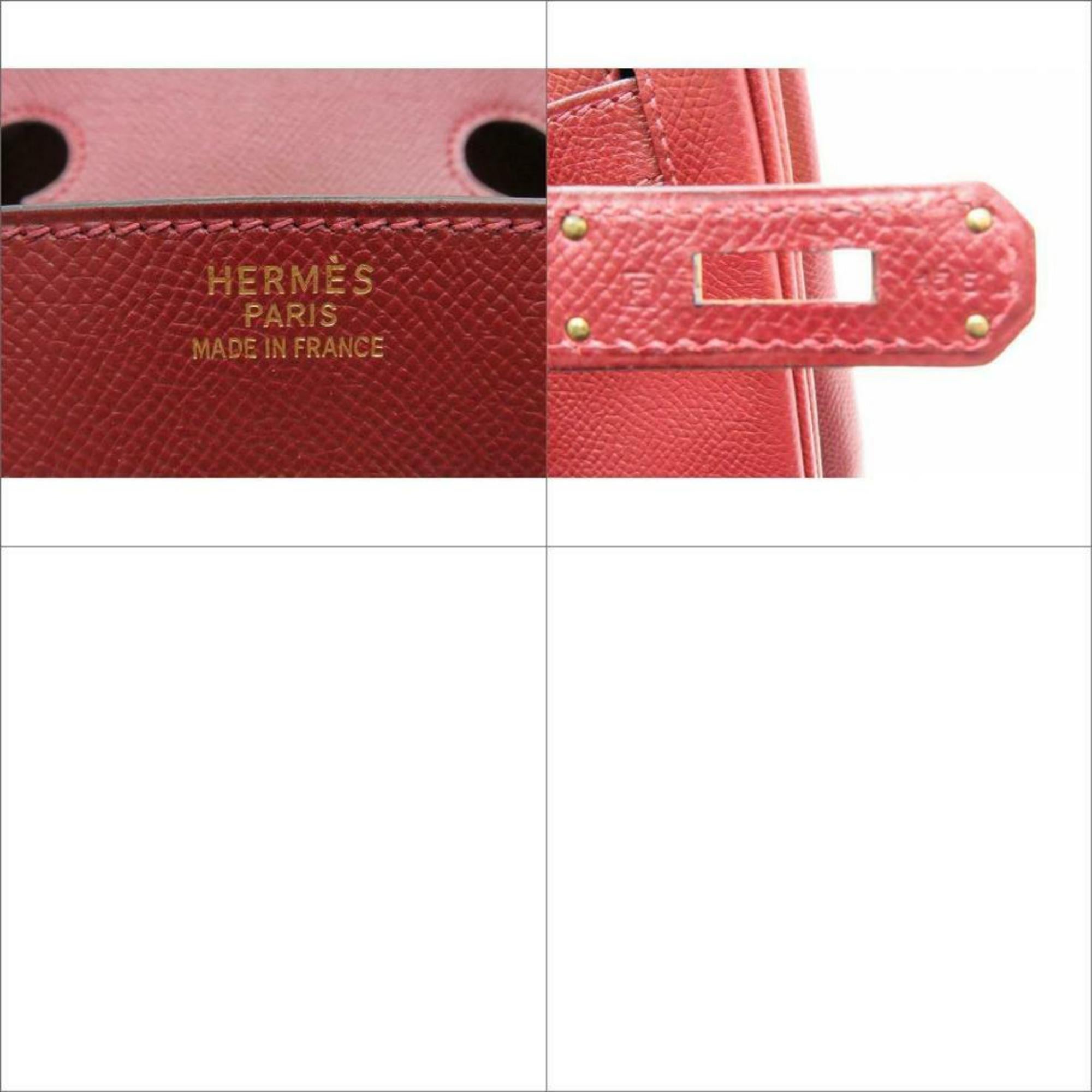 Brown Hermès Birkin Dark Rouge Courchevel Rouge 35 870369 Red Leather Satchel For Sale