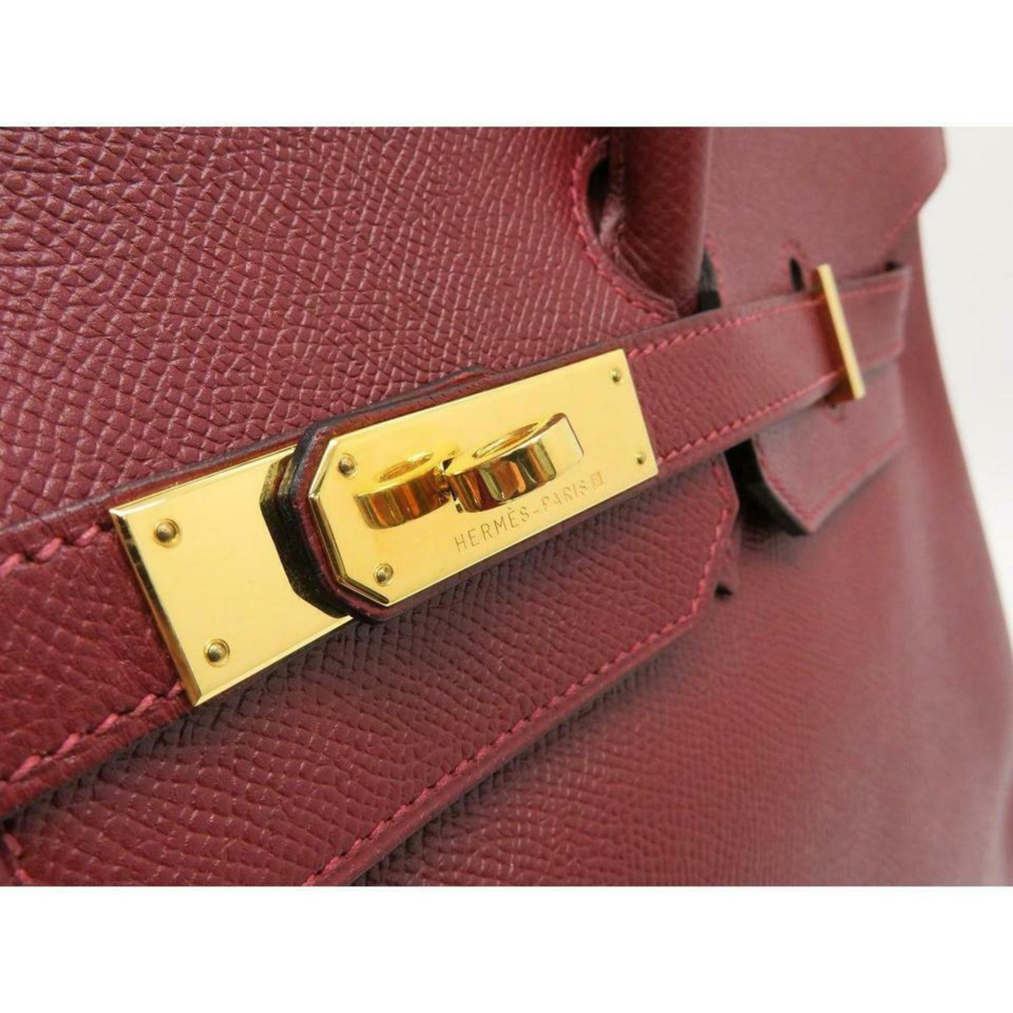 Hermès Birkin Dark Rouge Courchevel Rouge 35 870369 Red Leather Satchel For Sale 1