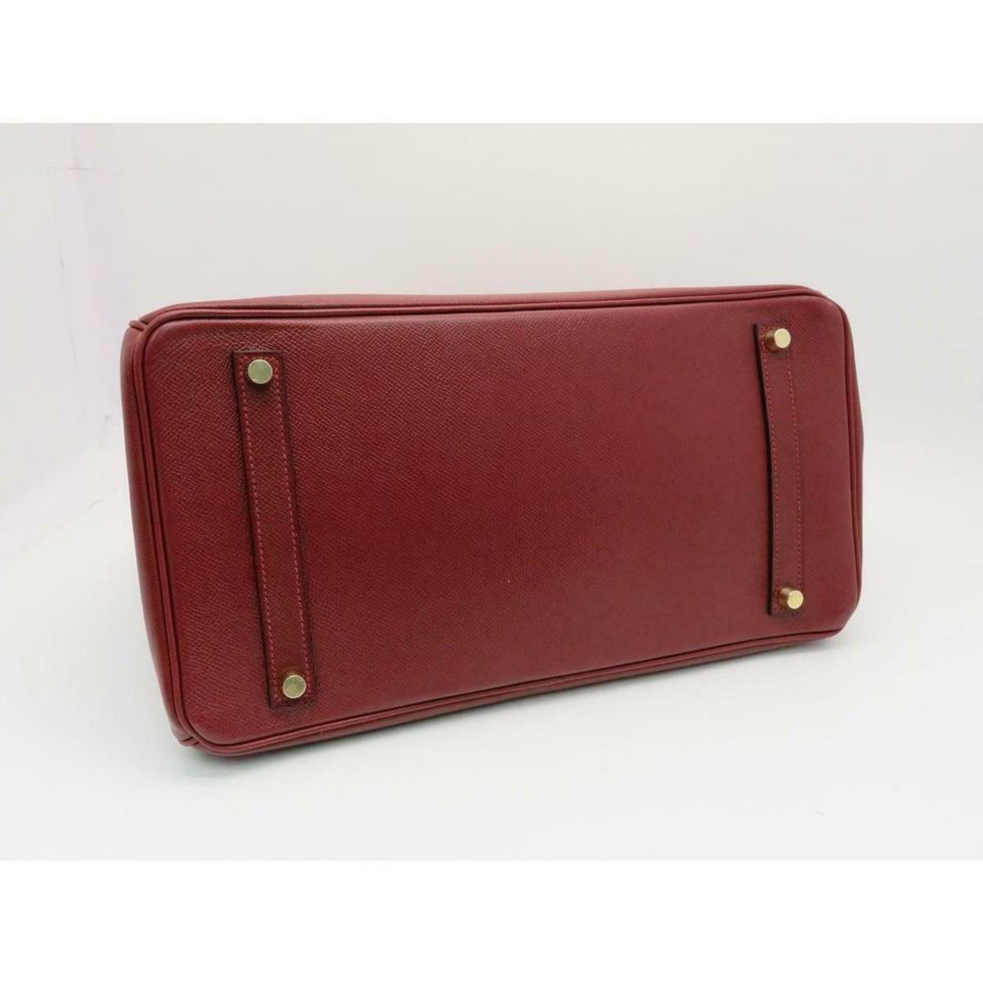 Hermès Birkin Dark Rouge Courchevel Rouge 35 870369 Red Leather Satchel For Sale 3