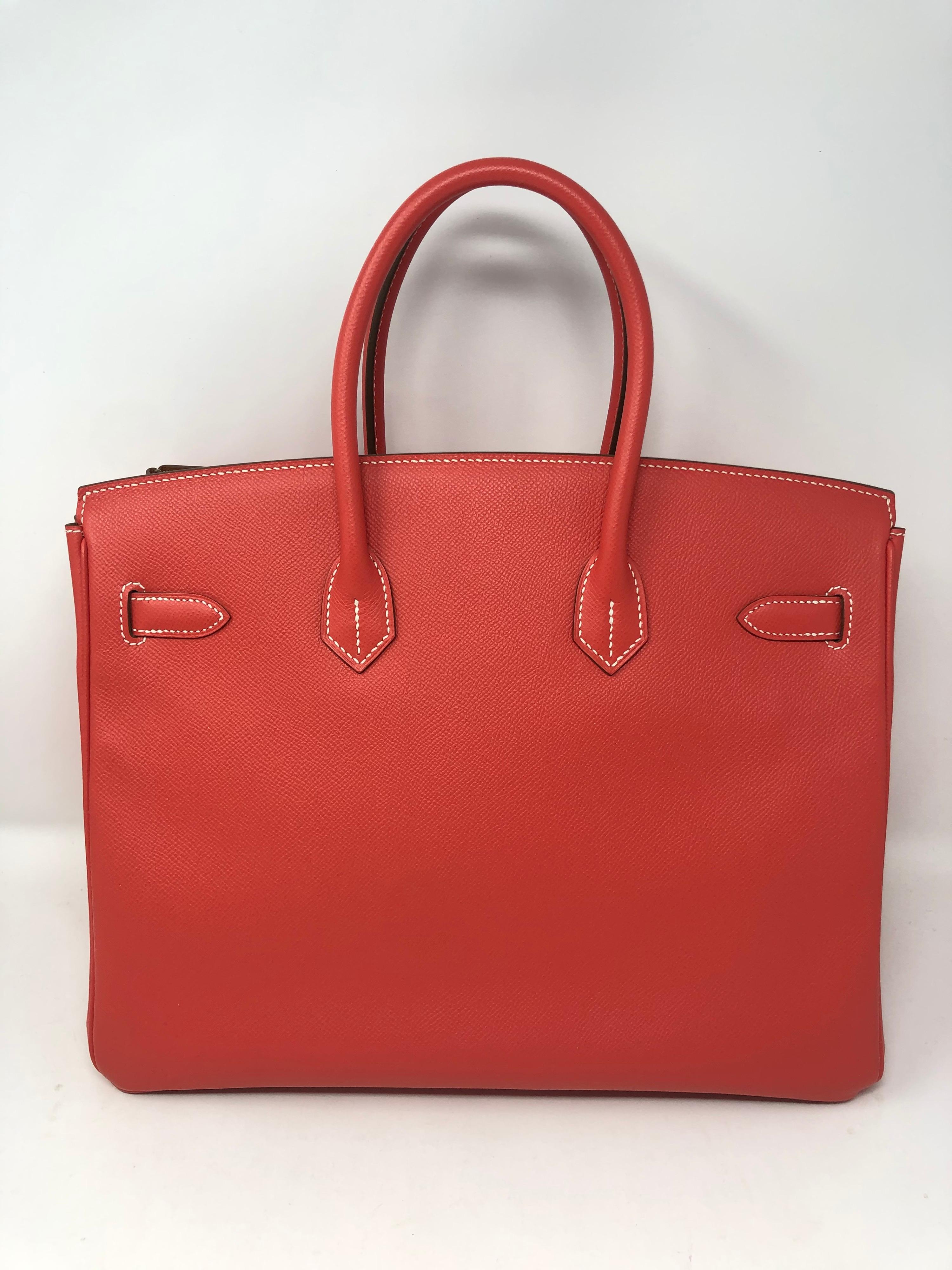 Red Hermès Birkin Epsom Leather Candy Rose Jaipur 35