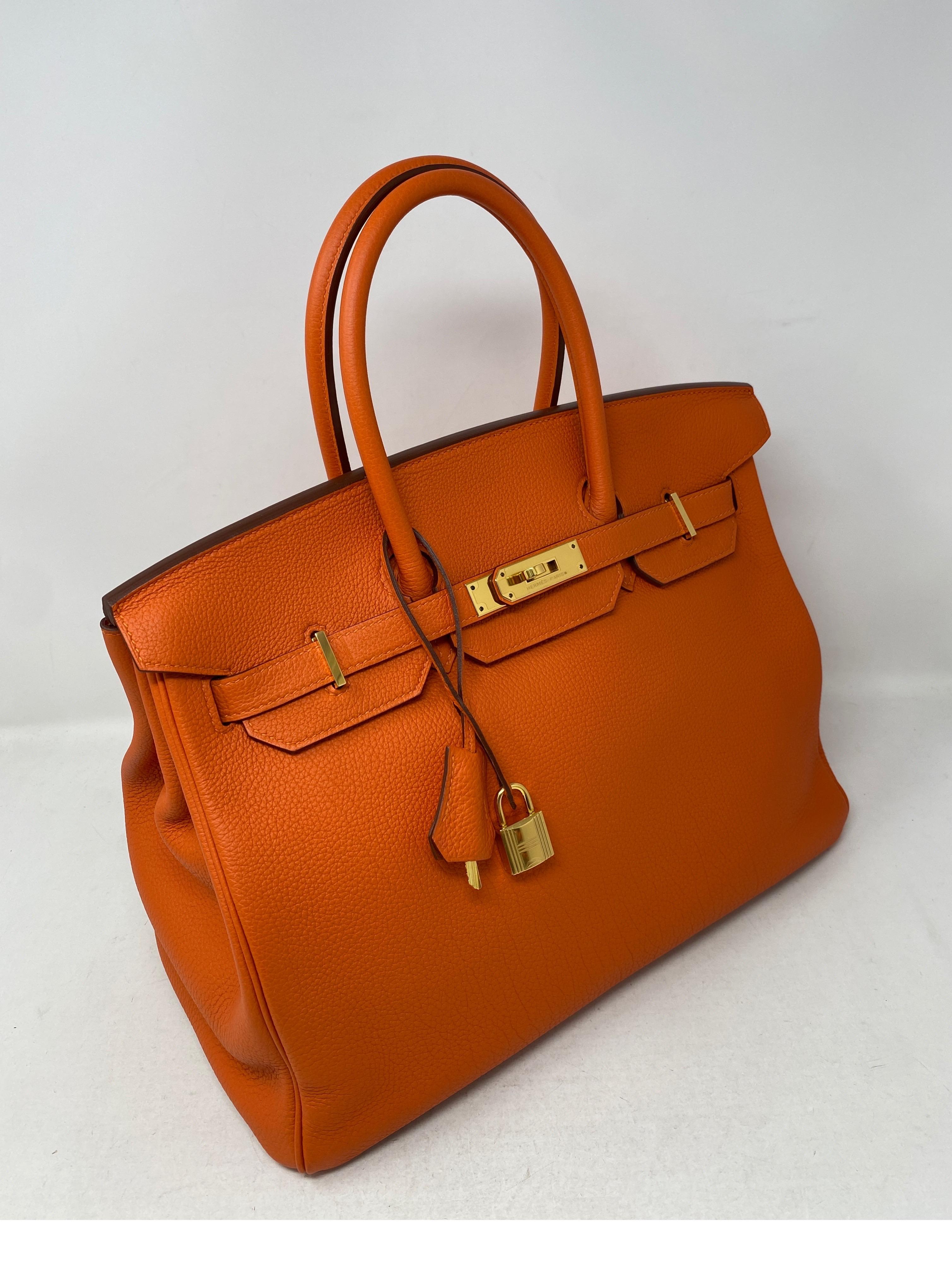 Hermes Birkin Feu Orange 35 Bag 8
