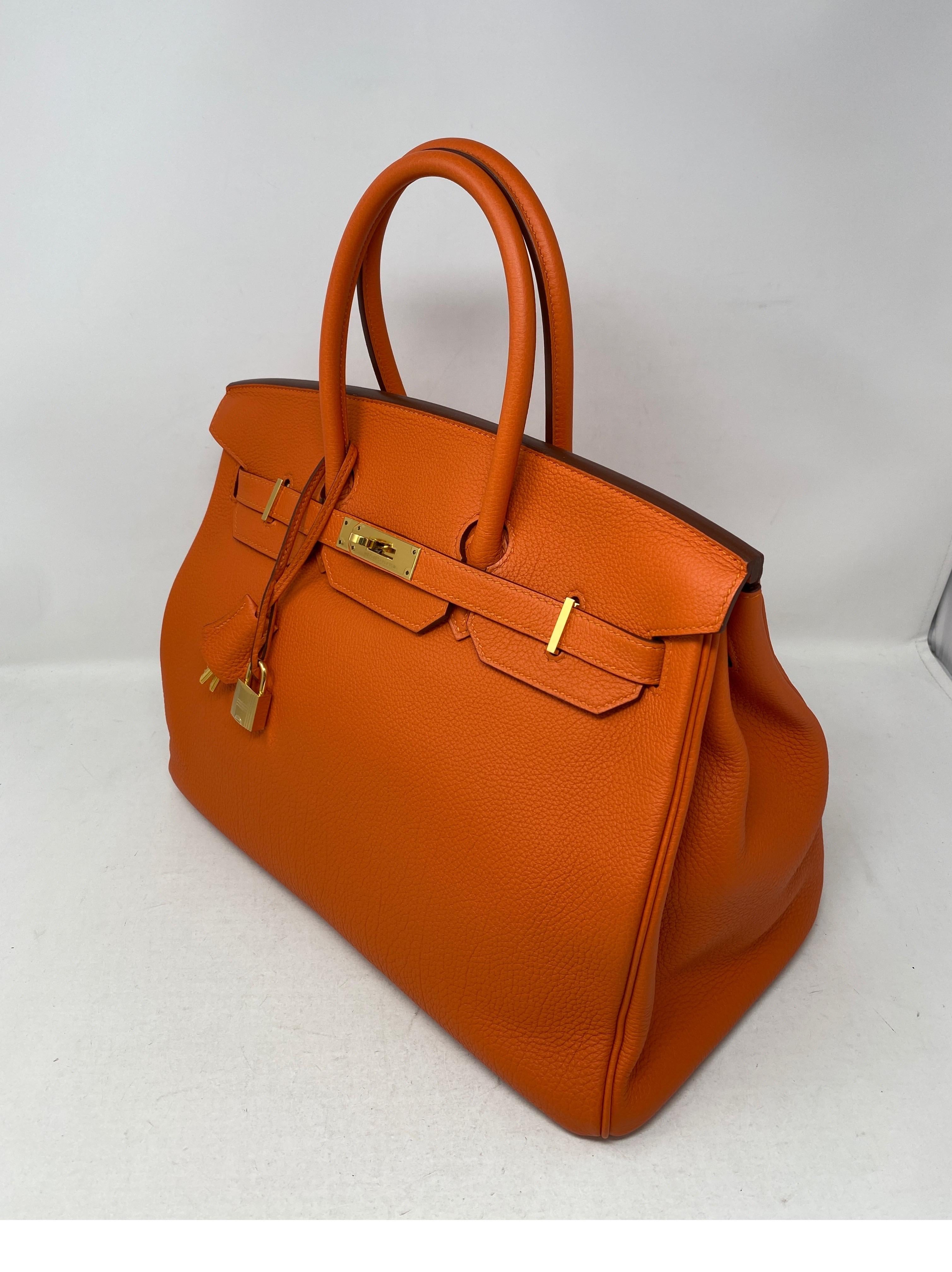 Hermes Birkin Feu Orange 35 Bag 9