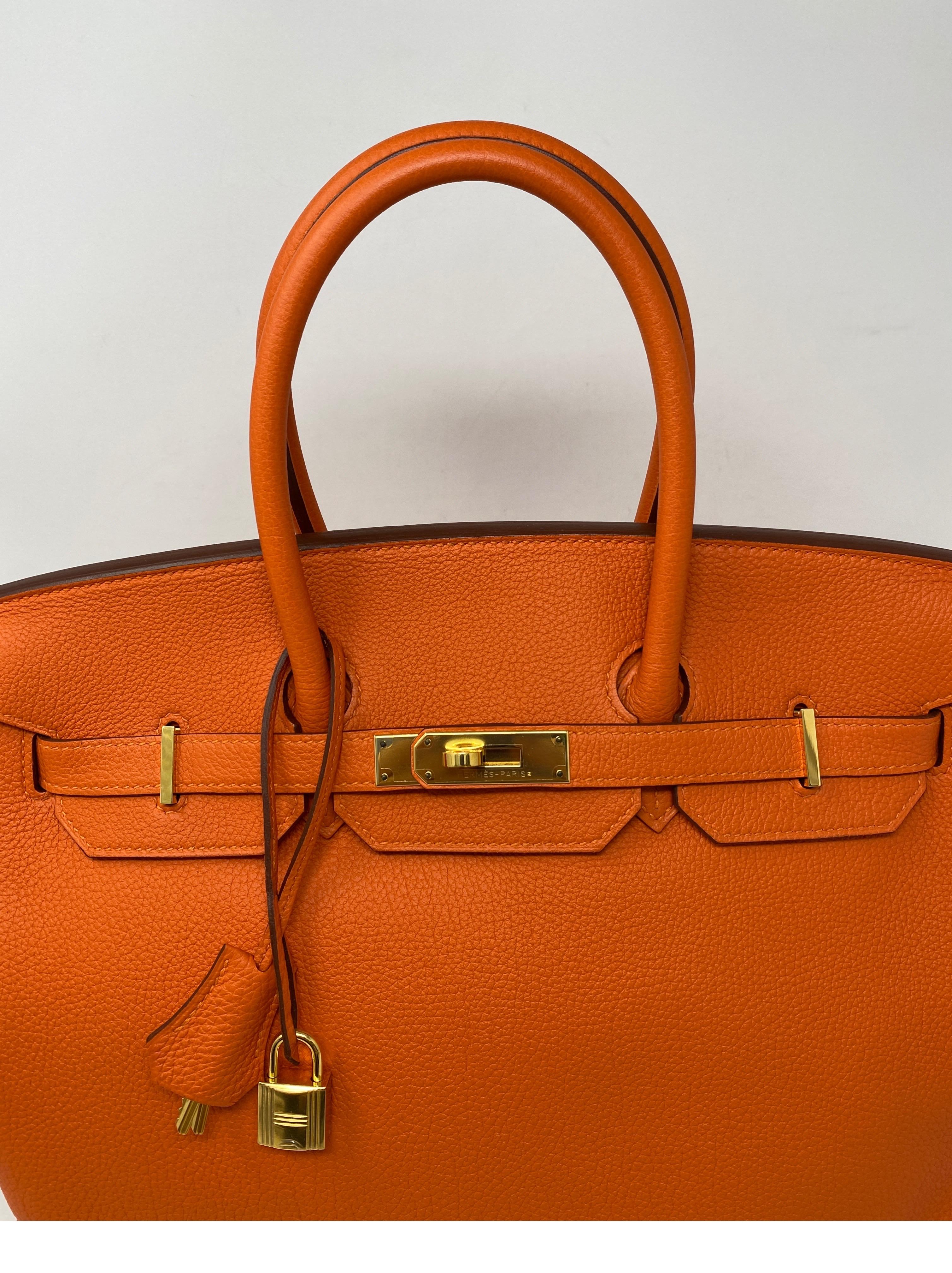 Hermes Birkin Feu Orange 35 Bag 11