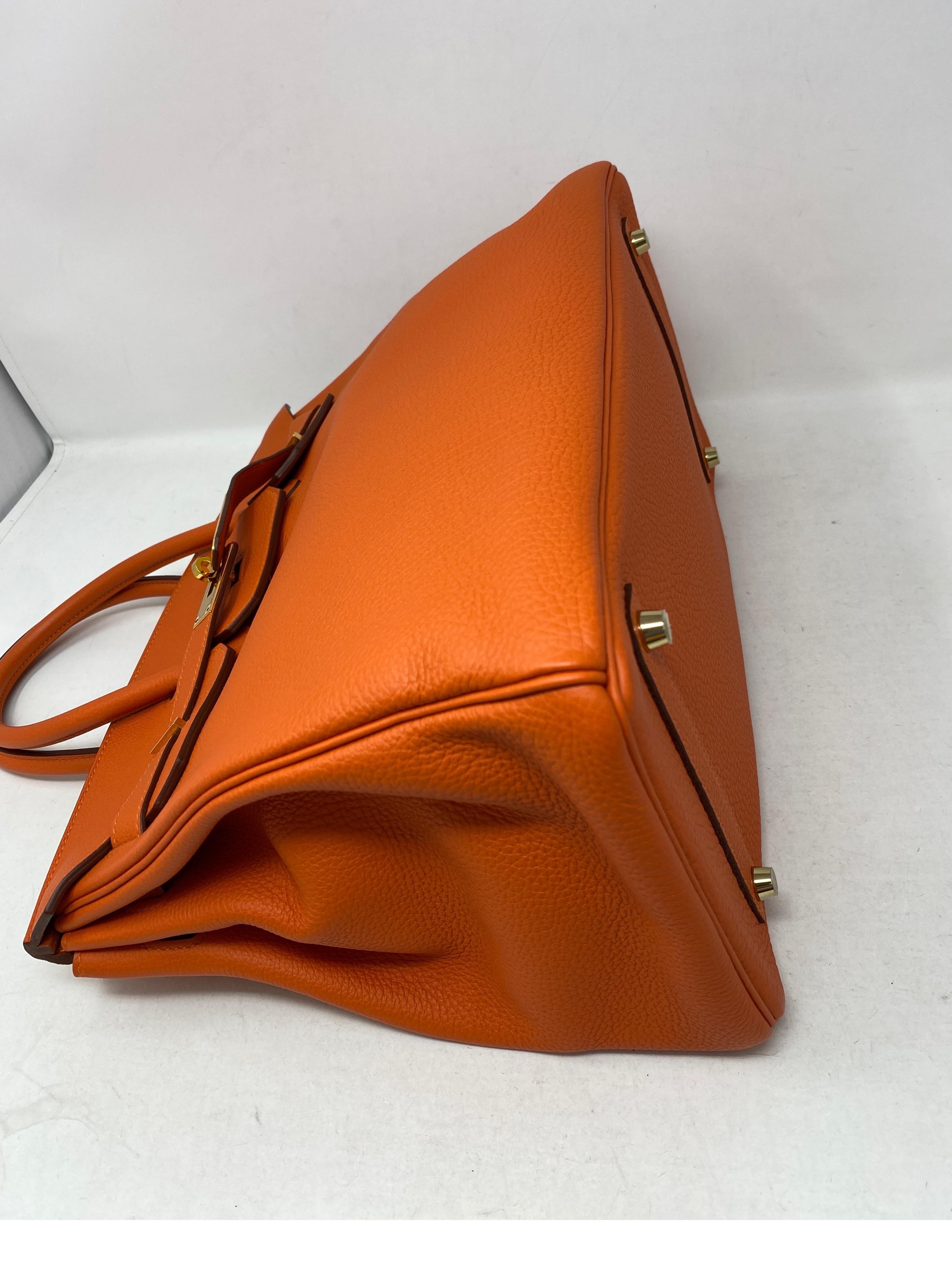 Hermes Birkin Feu Orange 35 Bag In Excellent Condition In Athens, GA
