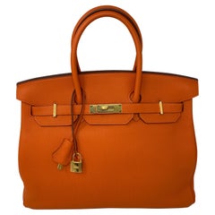 Birkin Feu Orange 35 Tasche von Hermès