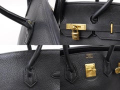 Hermès Birkin Fjord 35 234045 Black Leather Tote