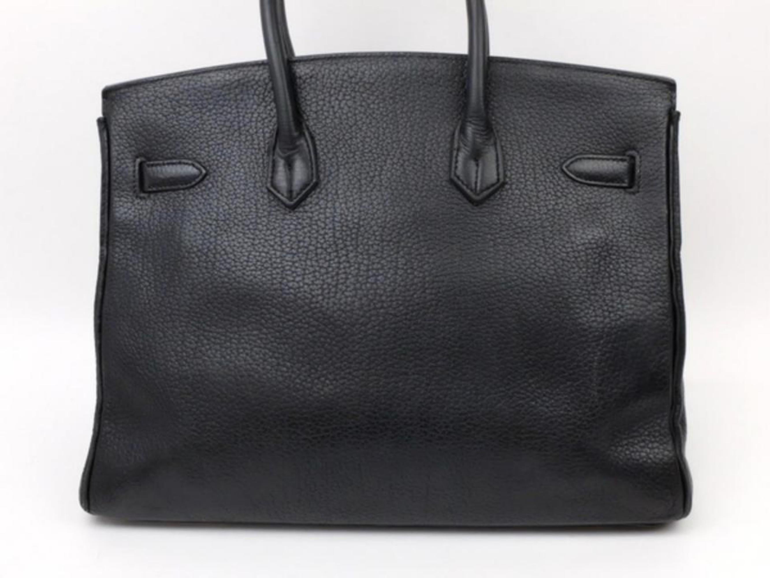 Hermès Birkin Fjord 35 234045 Black Leather Tote For Sale 1