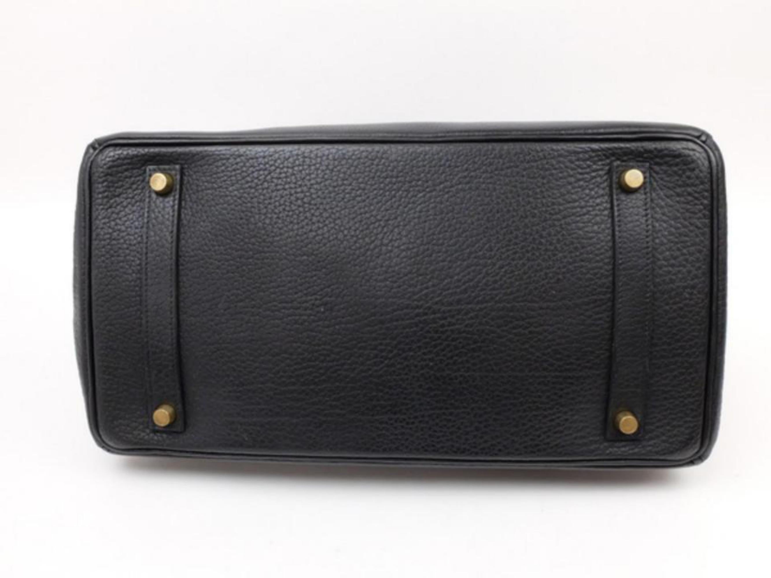 Hermès Birkin Fjord 35 234045 Black Leather Tote For Sale 2