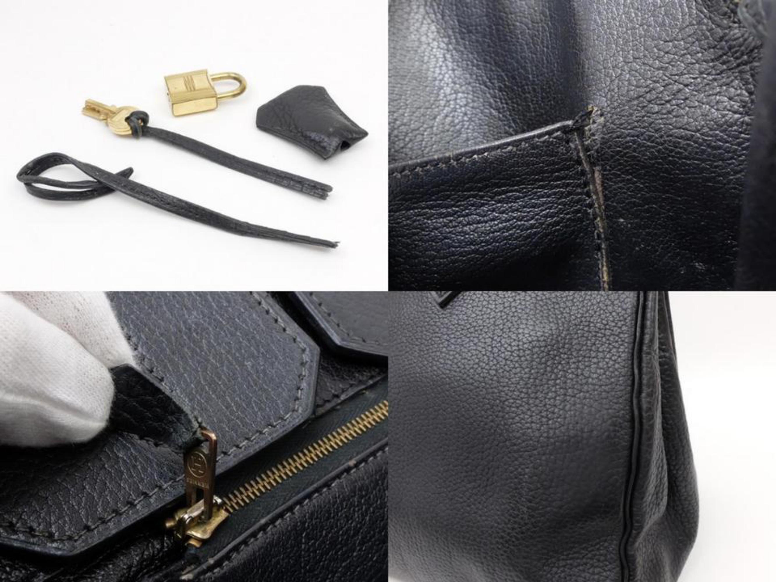 Hermès Birkin Fjord 35 234045 Black Leather Tote For Sale 3