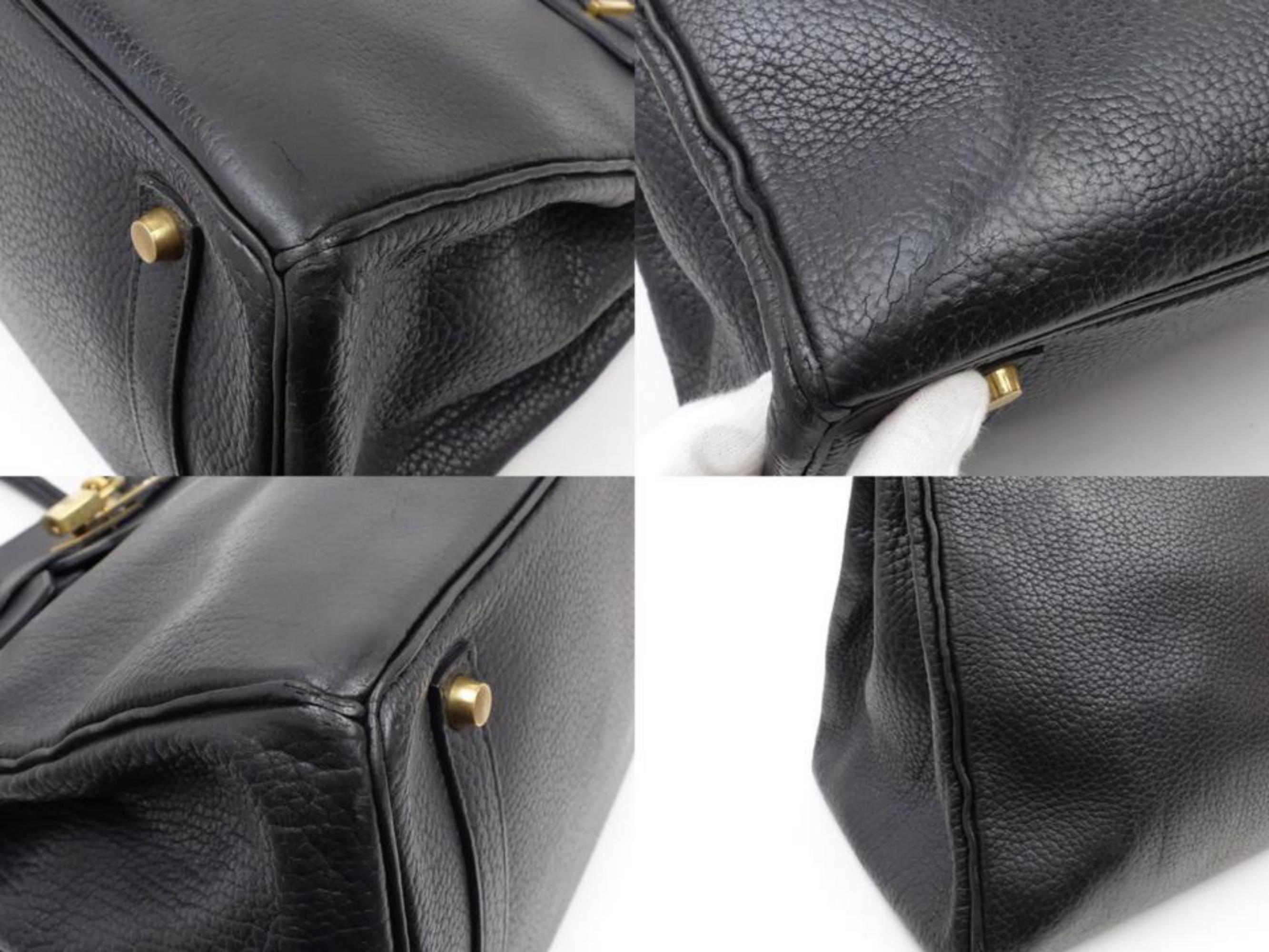 Hermès Birkin Fjord 35 234045 Black Leather Tote For Sale 4