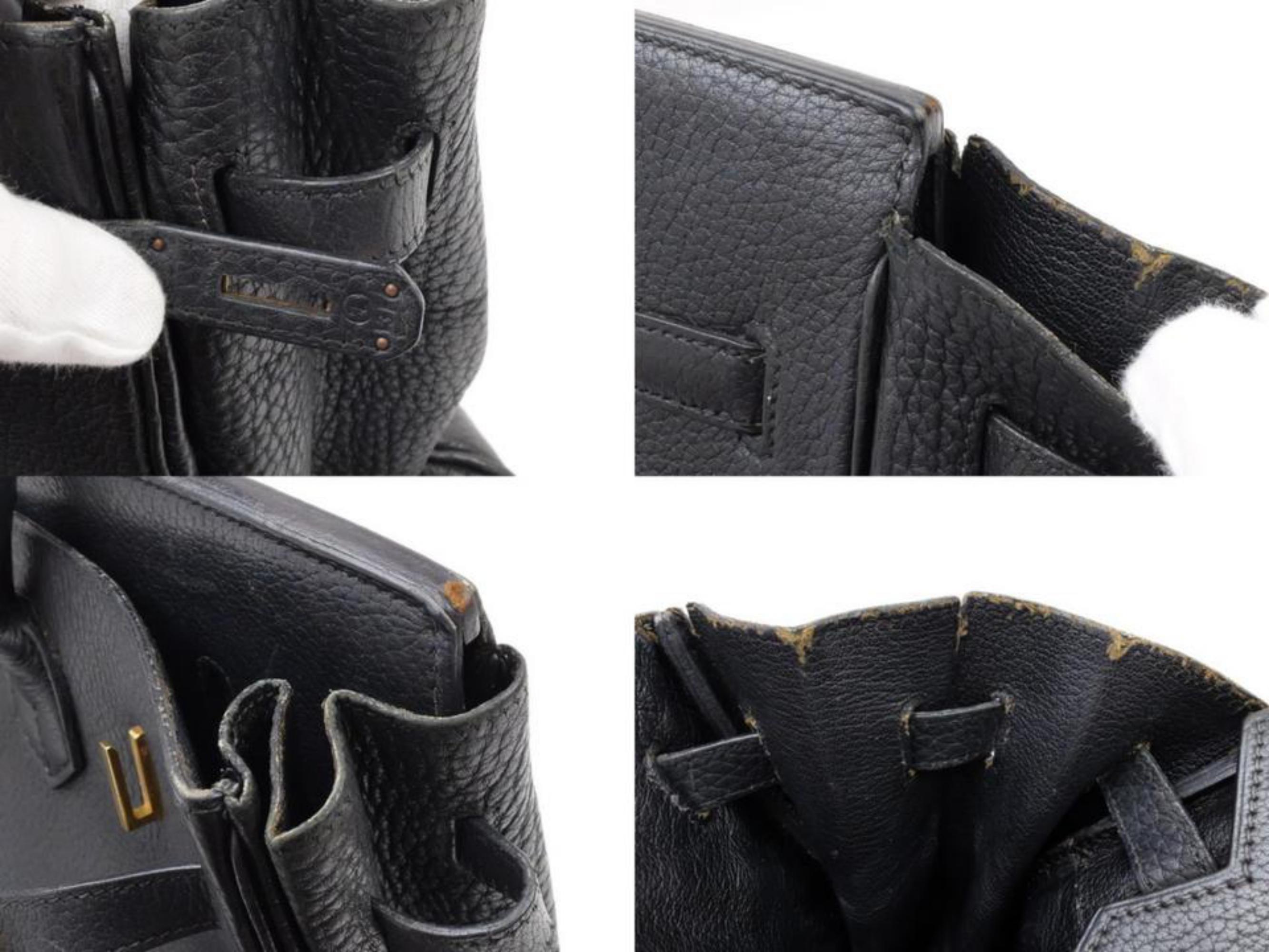 Hermès Birkin Fjord 35 234045 Black Leather Tote For Sale 5