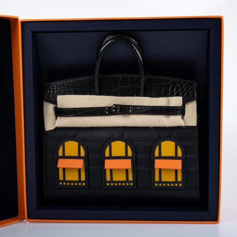 Hermès 20cm Birkin Sellier Black Matte Alligator Gold Hardware – Privé  Porter