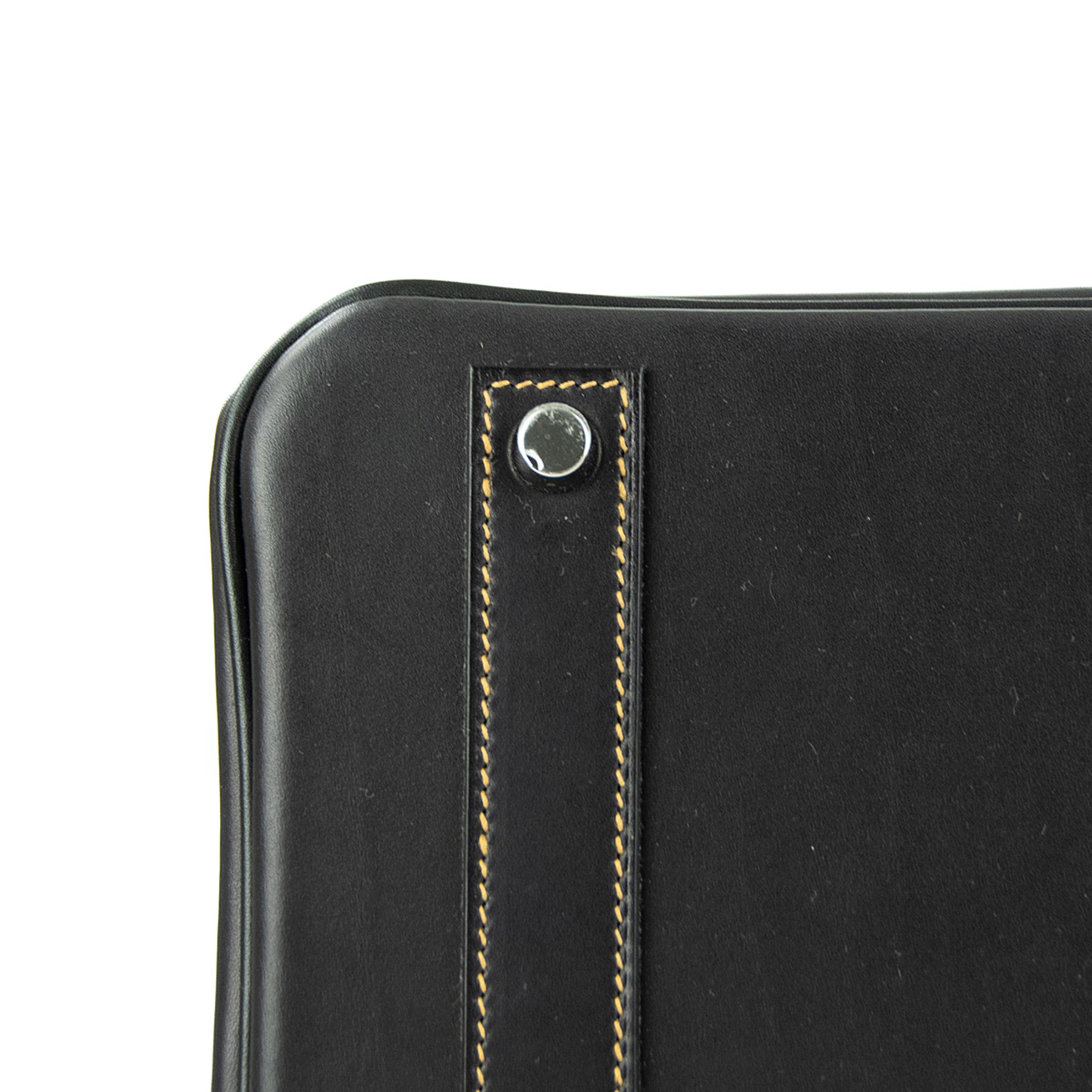 Hermes Birkin Ghillies 40cm Black Evercalf Leather & Denim PHW 2
