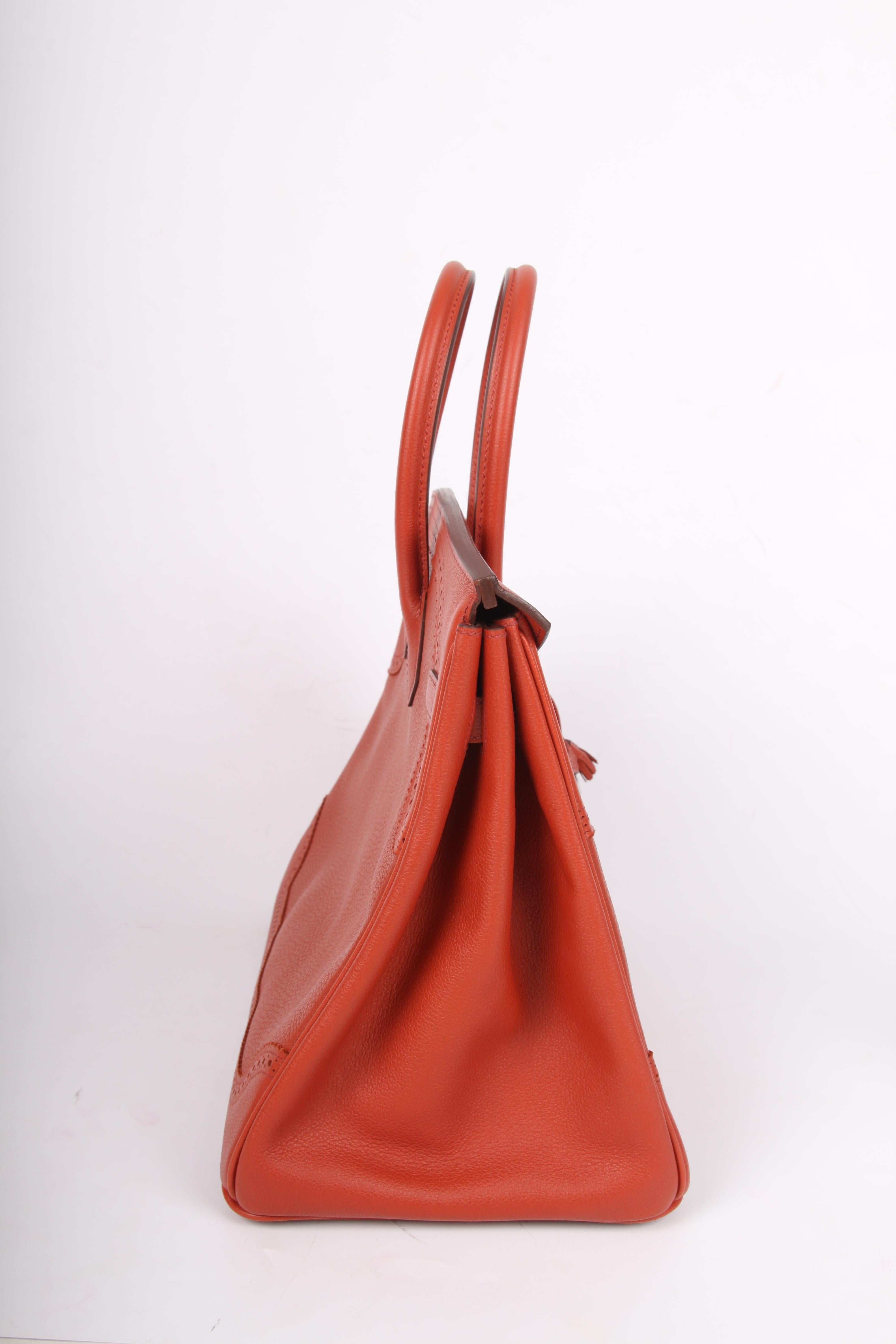 Hermes Birkin Ghillies - brique red In Excellent Condition In Baarn, NL