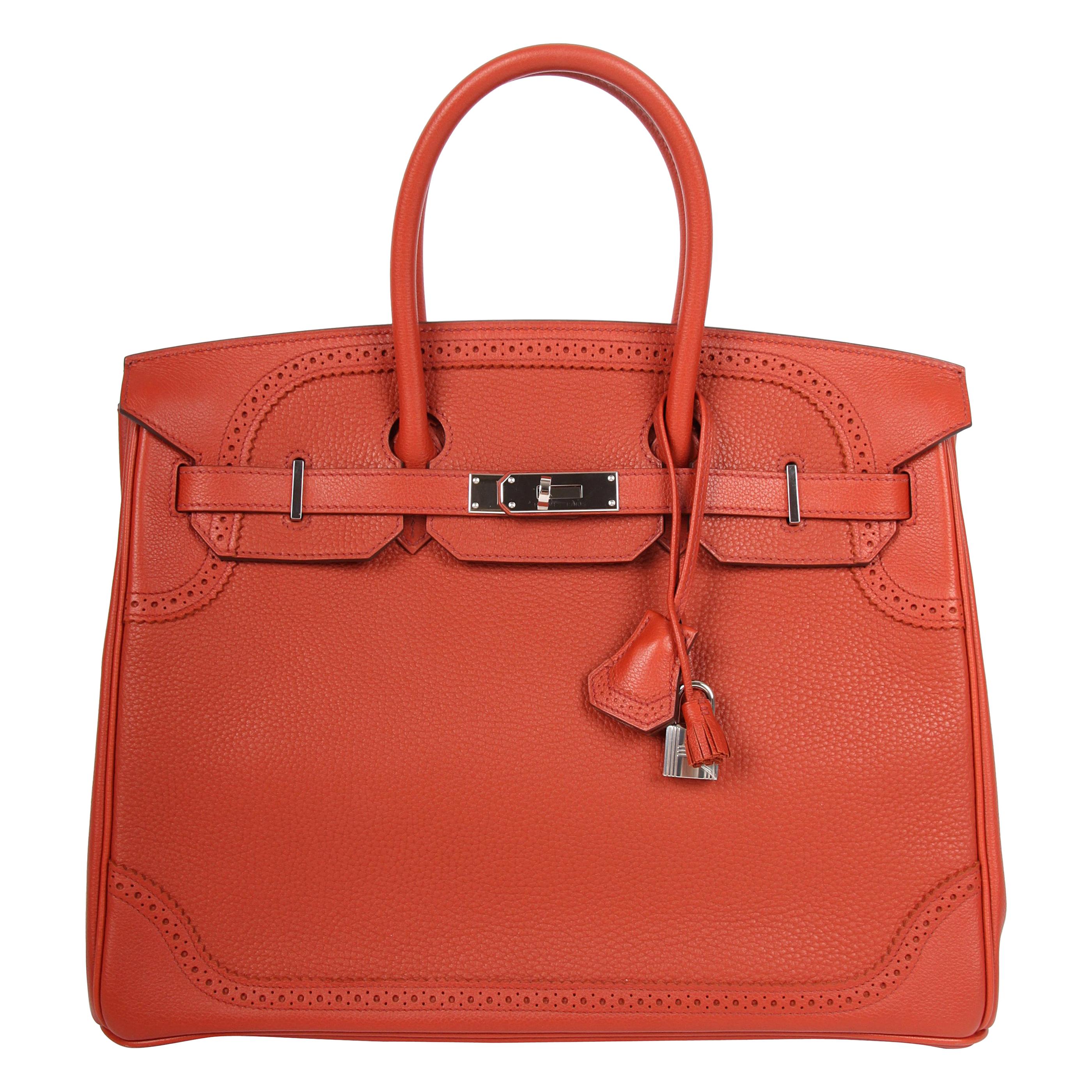 Hermes Birkin Ghillies - brique red