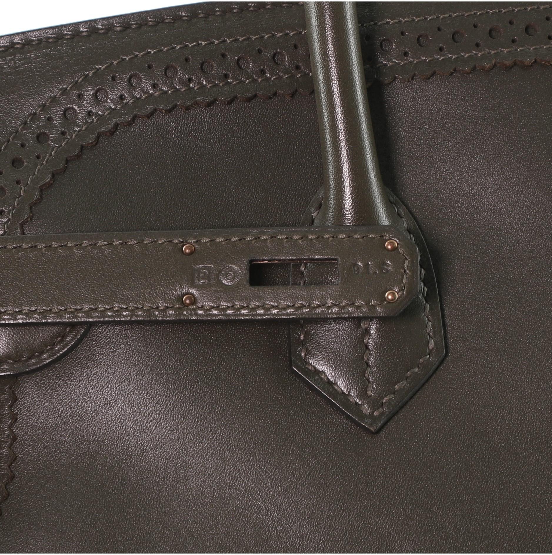 Hermes Birkin Ghillies Handbag Vert Veronese Tadelakt with Permabrass Hardware 3