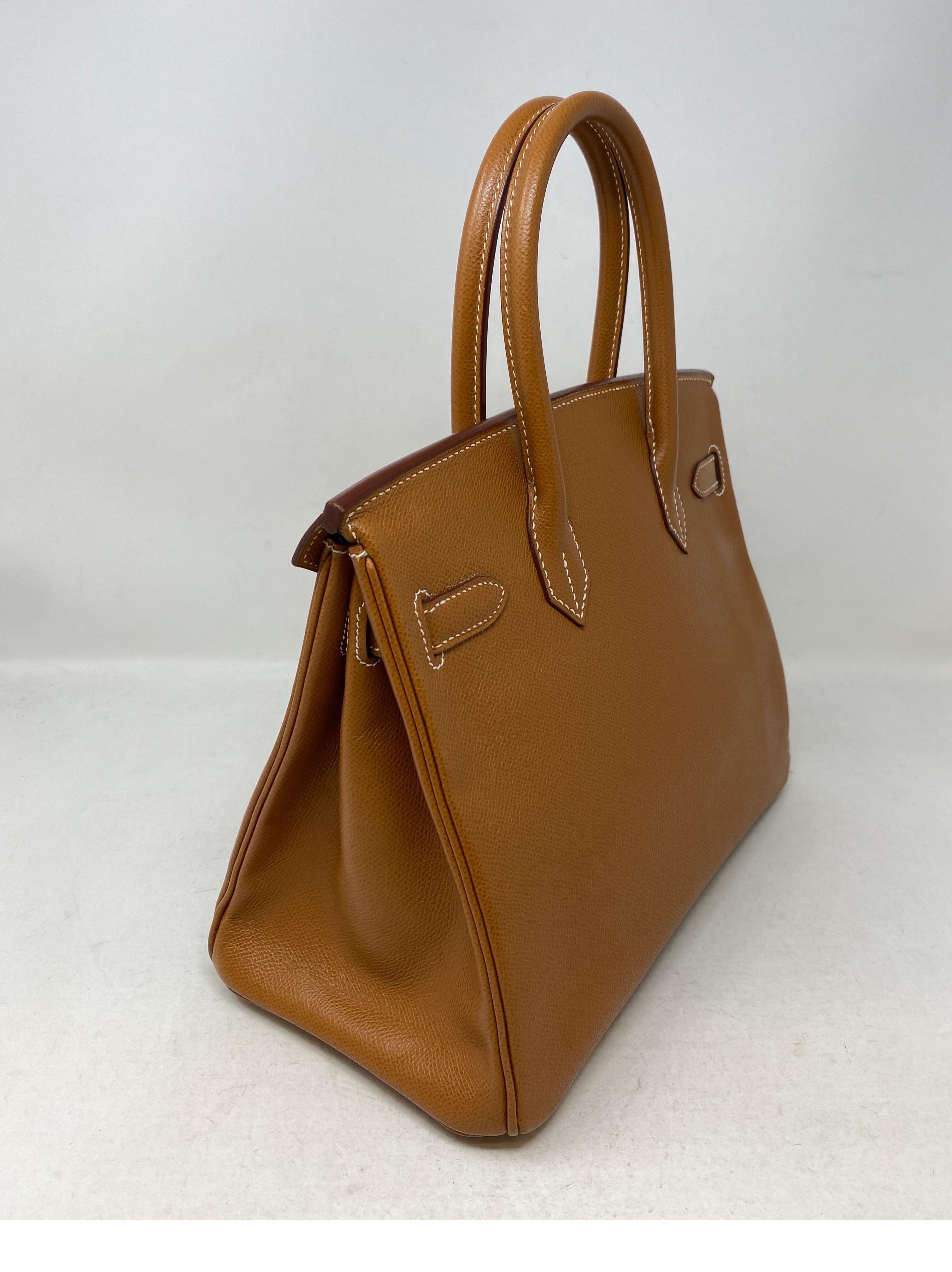 Brown Hermes Birkin Gold 30 Bag