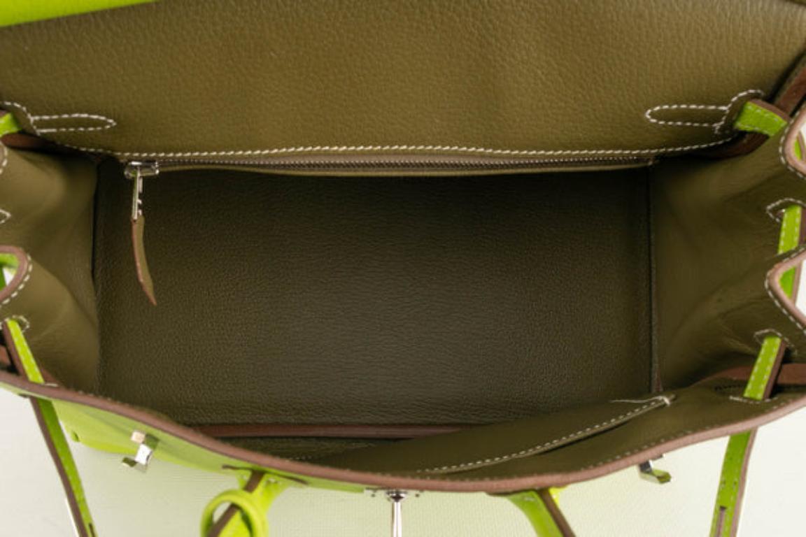 Hermès Birkin Green Calfskin Bag, 2011 For Sale 7