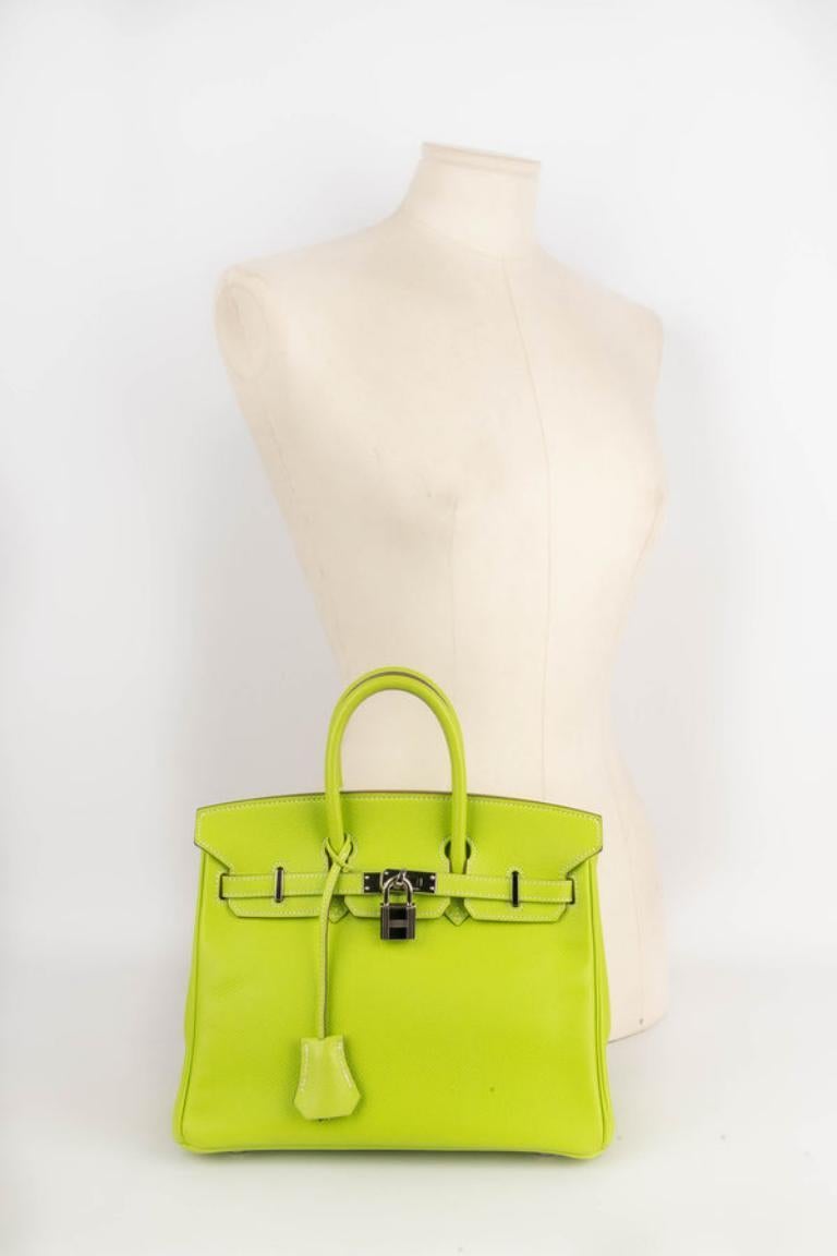 Yellow Hermès Birkin Green Calfskin Bag, 2011 For Sale
