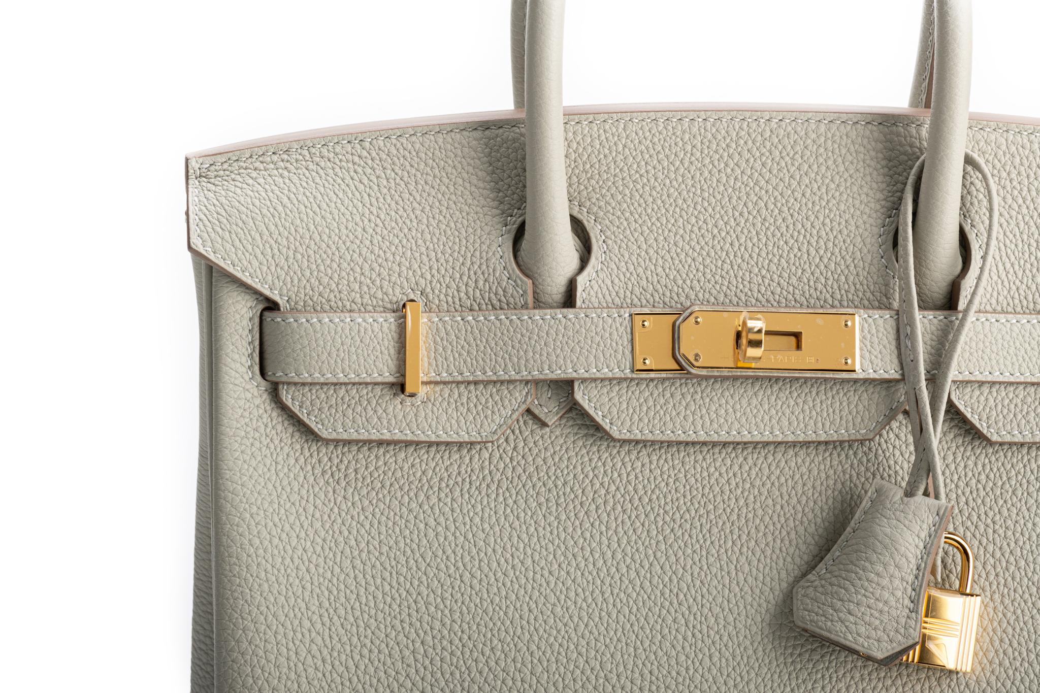 Hermes Birkin Gris Perle Gold Togo Bag 5