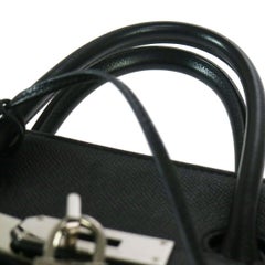 Hermes Birkin HAC 32 Black Leather Carryall Men's Travel Top Handle Tote Bag