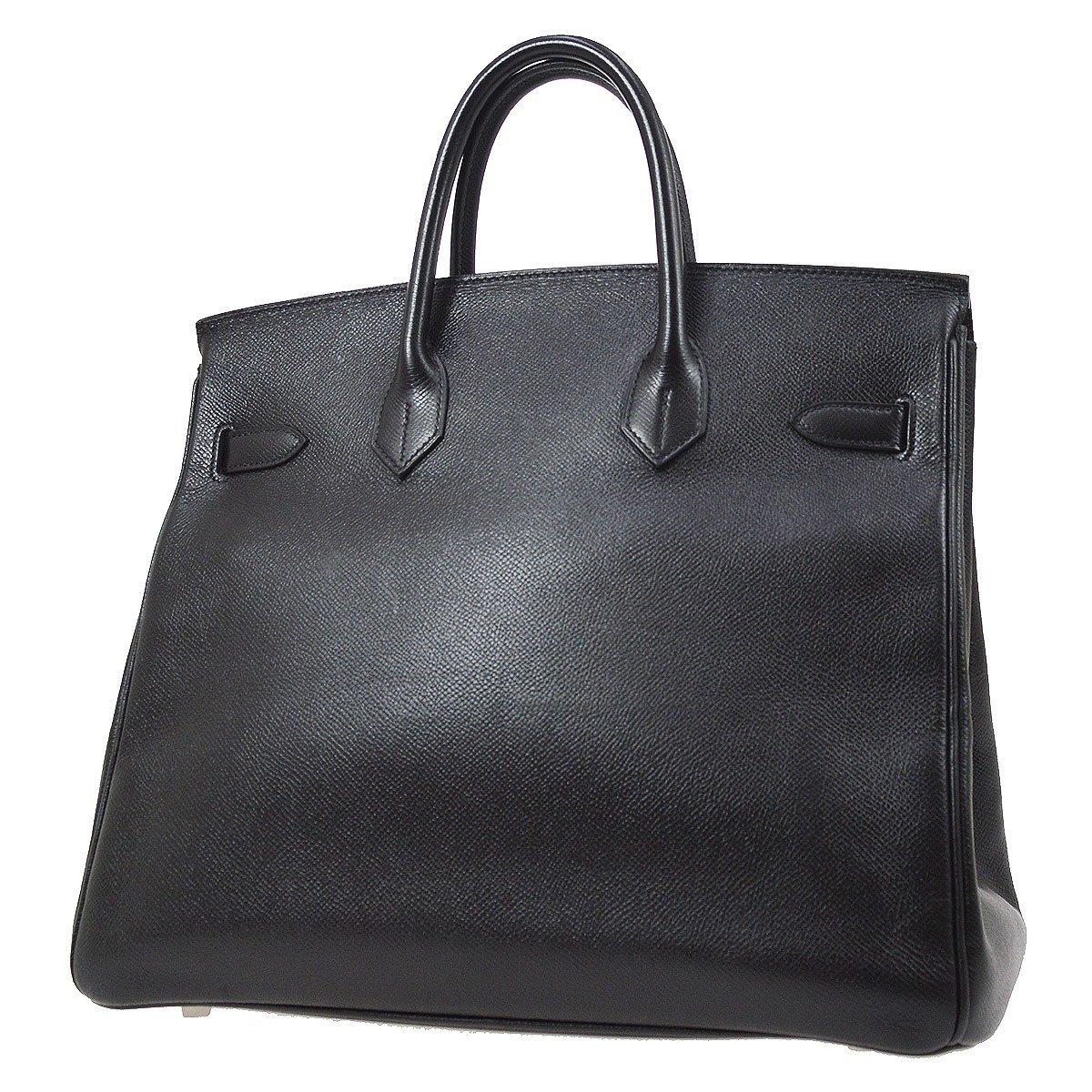 Hermes Birkin HAC 32 Black Leather Carryall Men's Travel Top Handle Tote Bag In Good Condition In Chicago, IL