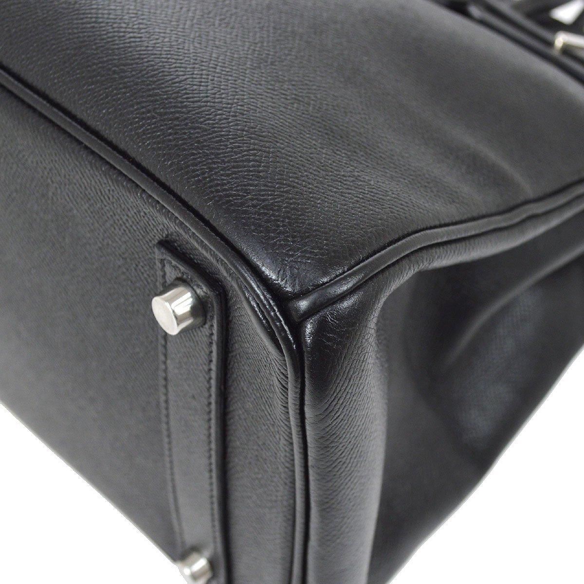 Hermes Birkin HAC 32 Black Leather Carryall Men's Travel Top Handle Tote Bag 1