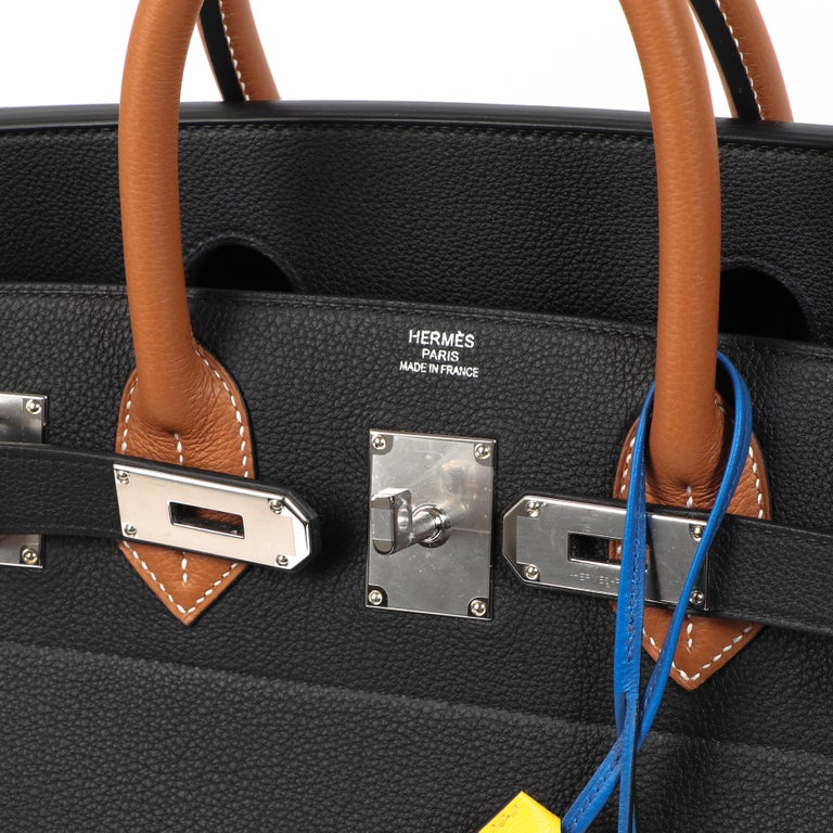 Hermès Birkin HAC 40 Black and Gold and Blue Royale Togo PHW For