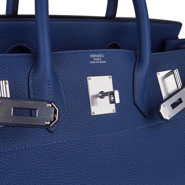 Hermès HAC Bleu Nuit Togo With Silver Hardware - AG Concierge Fzco