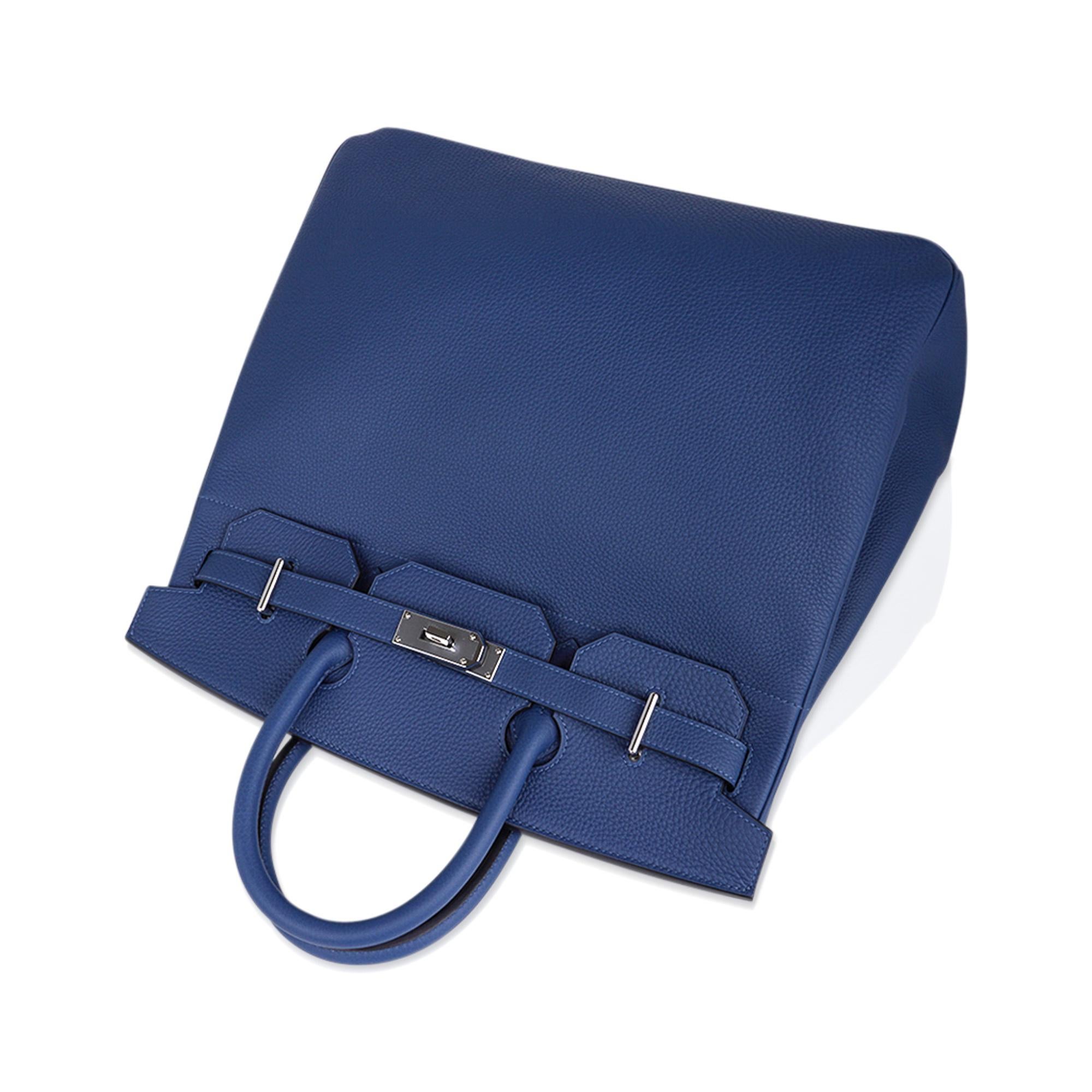 Hermes Hac 40 Men's Birkin Bag Deep Bleu Togo Palladium Hardware In New Condition For Sale In Miami, FL