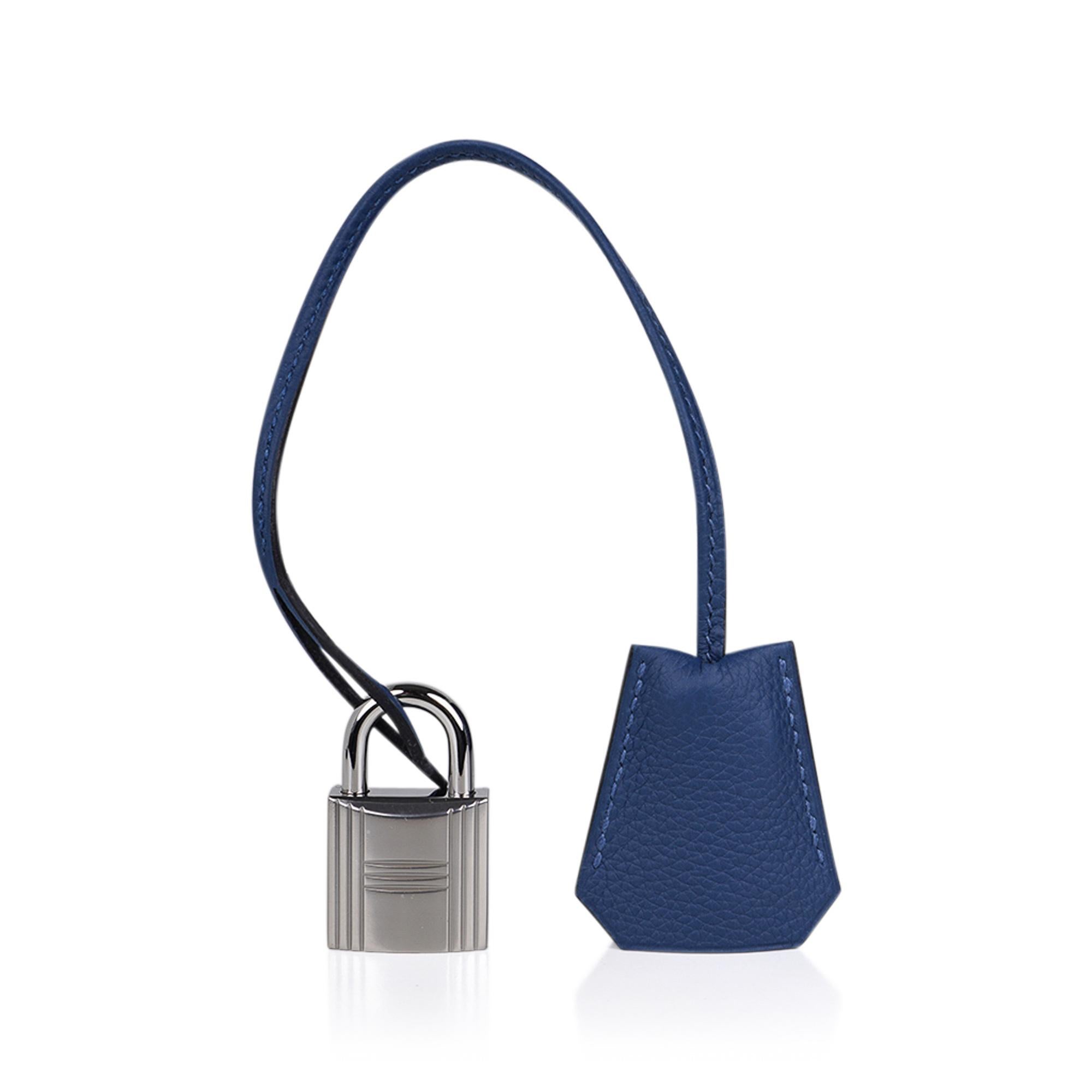 Hermes Hac 40 Men's Birkin Bag Deep Bleu Togo Palladium Hardware For Sale 2