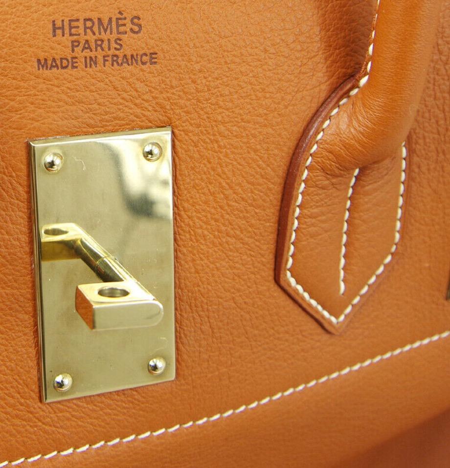 Hermes Haut-a-Courroies (HAC) 55 Nature Canvas Body and Barenia Leather H -  1978 For Sale at 1stDibs