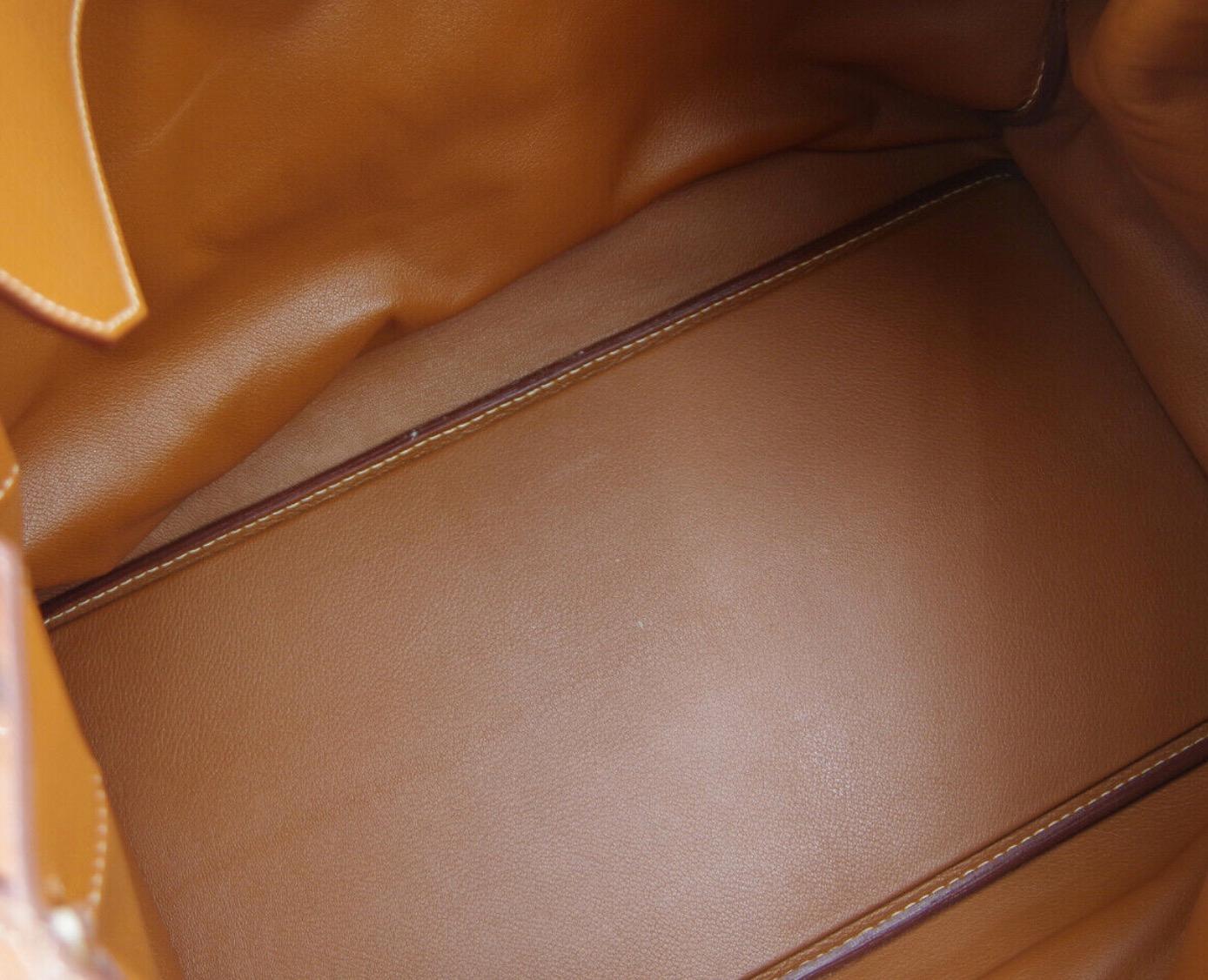 Women's Hermes Birkin HAC 55 Cognac Leather Gold Large Men's Travel Top Handle Tote Bag