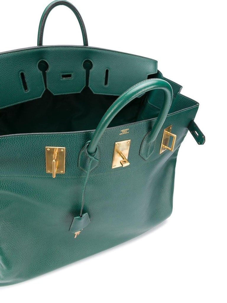 Hermes Birkin HAC 55 Green Leather Gold Large Men's Travel Top Handle