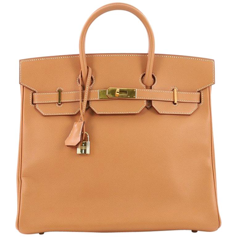 Hermes Birkin HAC Handbag Natural Courchevel with Gold Hardware 32