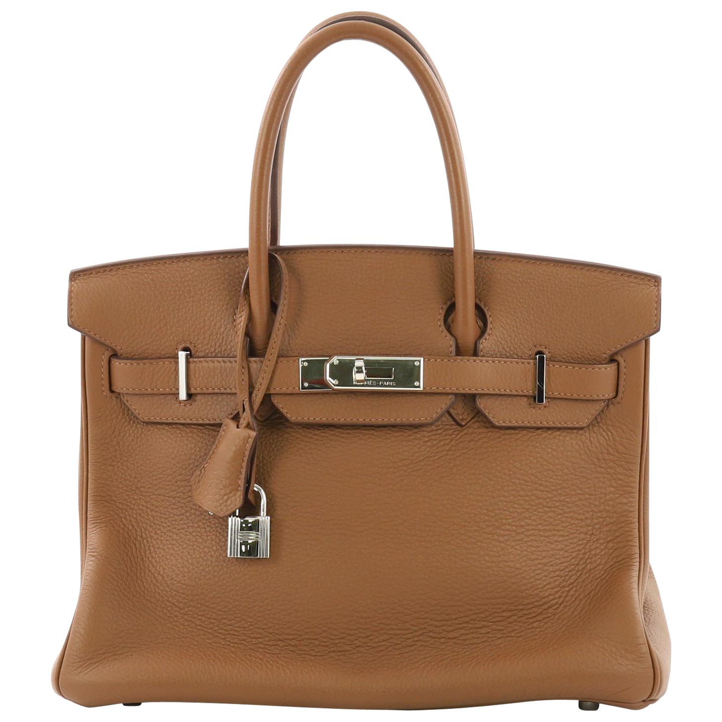 Hermes Birkin Handbag Alezan Clemence with Palladium Hardware 30