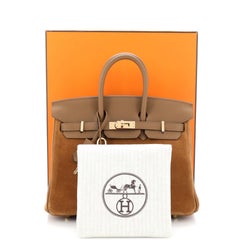 Hermes Birkin Handbag Alezan Grizzly and Swift with Gold Hardware 25