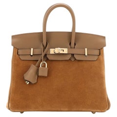 Sac à main Hermès Birkin Alezan Grizzly et Swift avec des accessoires en or 25