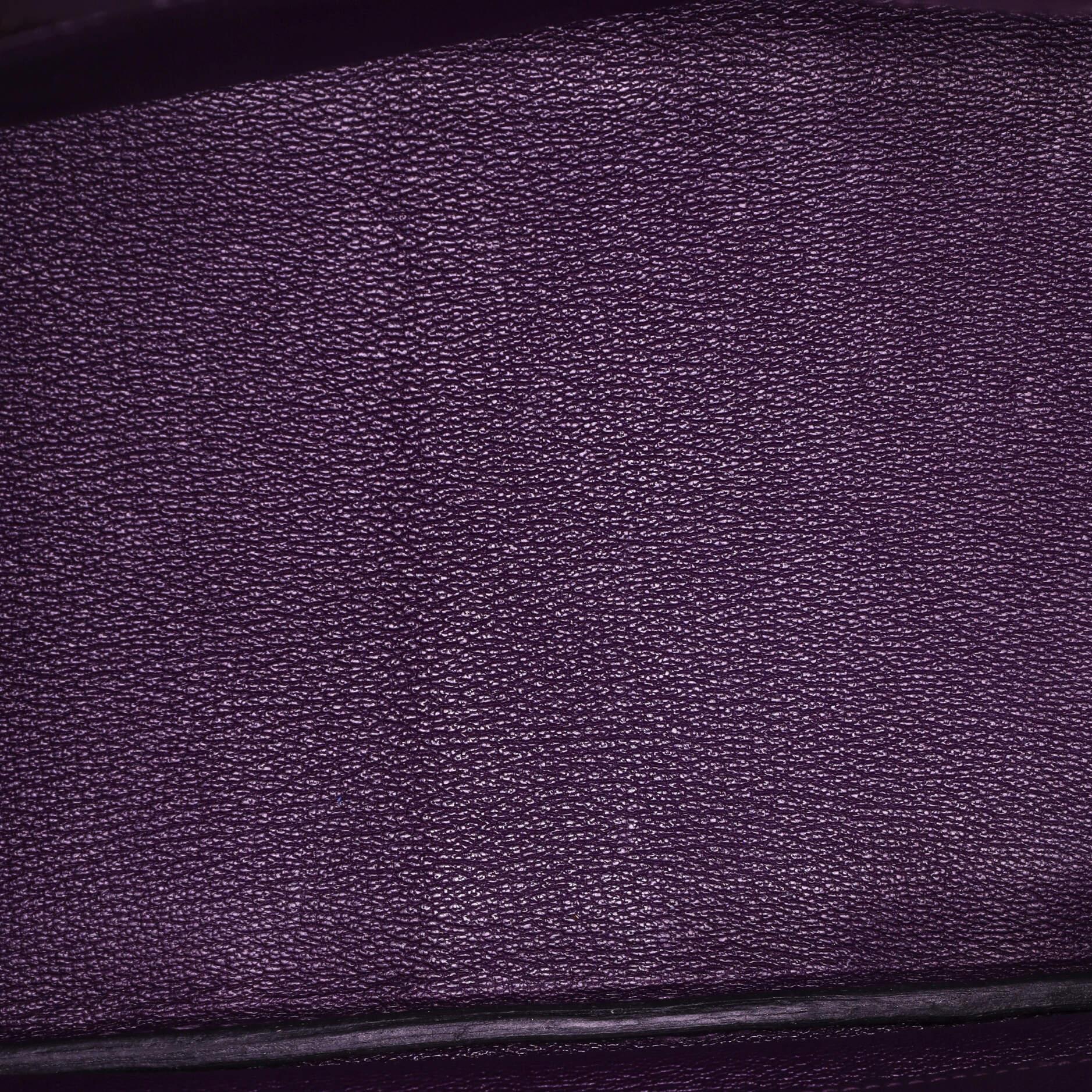 Hermes Birkin Handbag Amethyst Shiny Niloticus Crocodile with Gold Hardware 30 1