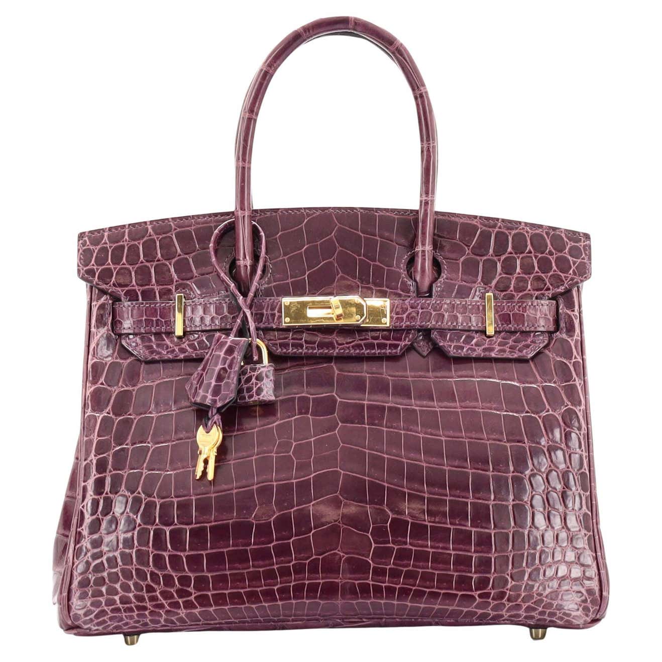 Herm s Sac Main Birkin Am thyste Crocodile Brillant Avec Finitions herm-s-sac-main-birkin-am-thyste-crocodile-brillant-avec-finitions