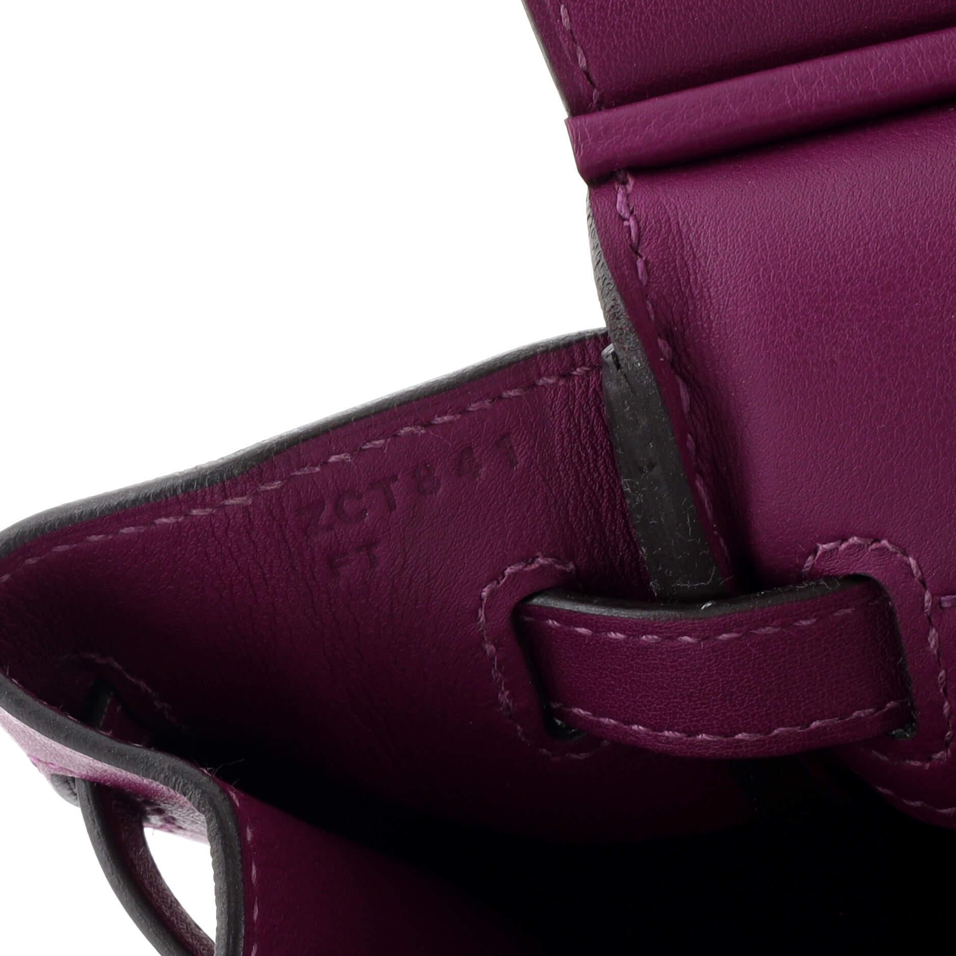 Hermes Birkin Handbag Anemone Swift with Palladium Hardware 25 For Sale 7