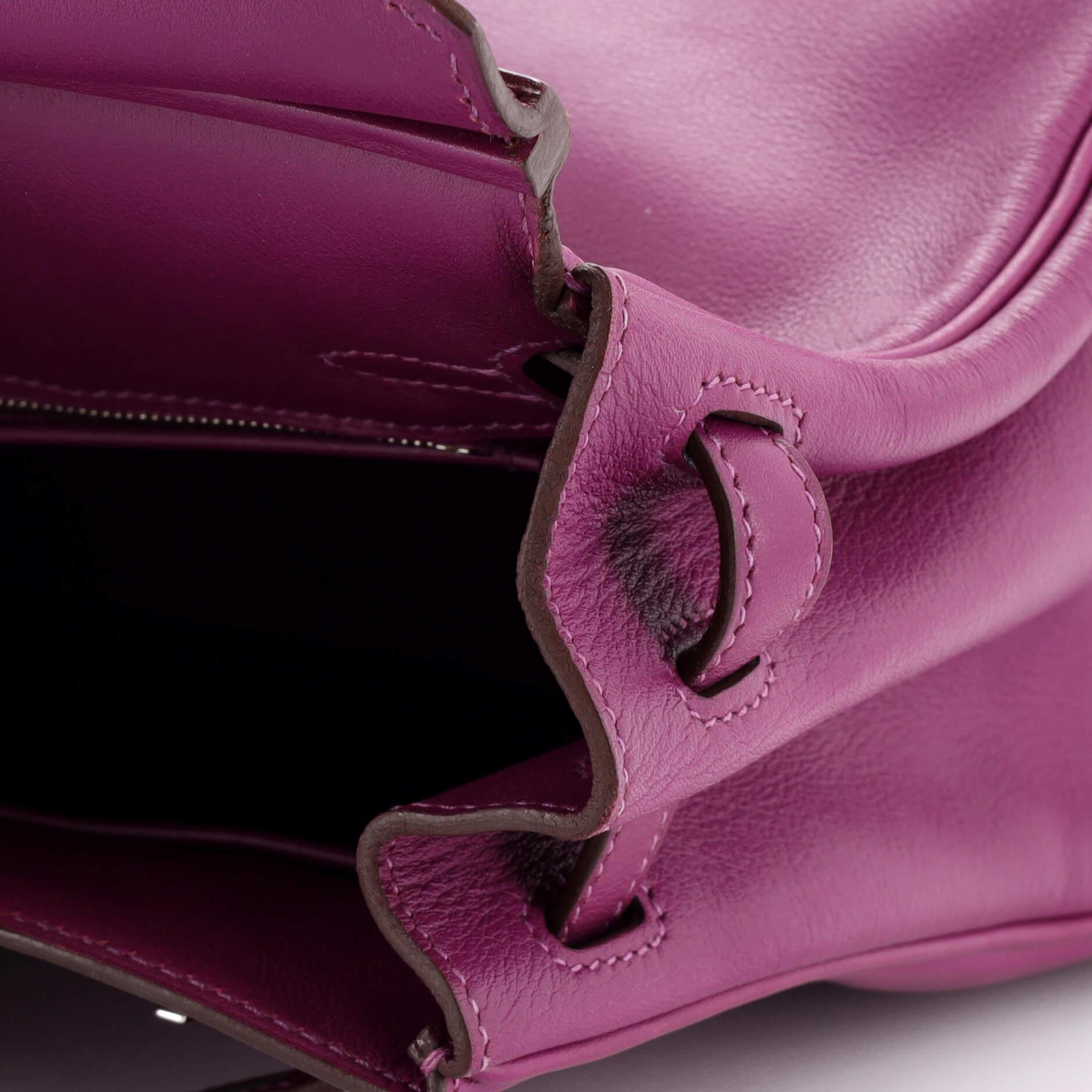 Hermes Birkin Handbag Anemone Swift with Palladium Hardware 25 7