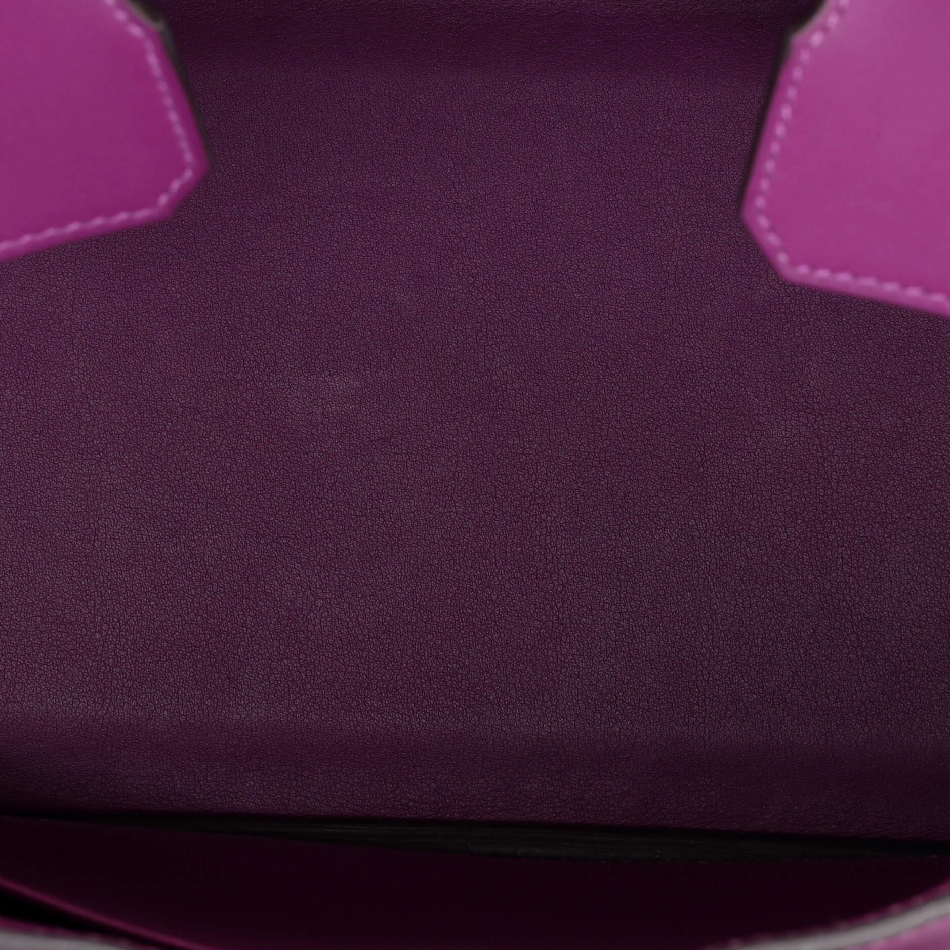 Hermes Birkin Handbag Anemone Swift with Palladium Hardware 25 For Sale 2