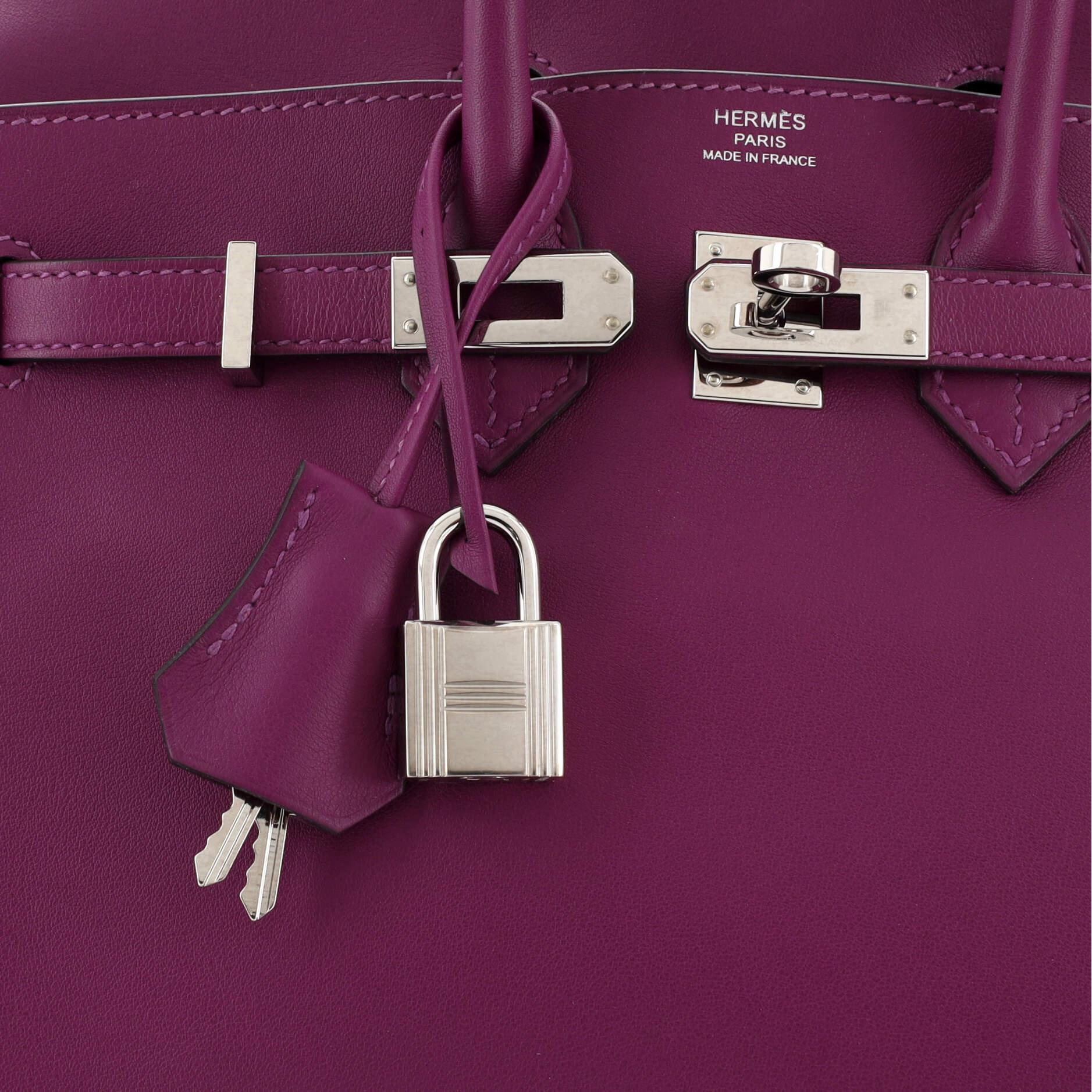 Hermes Birkin Handbag Anemone Swift with Palladium Hardware 25 For Sale 3