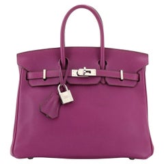 Hermes Birkin Handbag Anemone Swift with Palladium Hardware 25