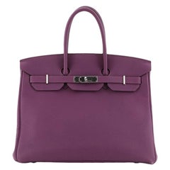 Hermes Birkin Handbag Anemone Togo with Palladium Hardware 35