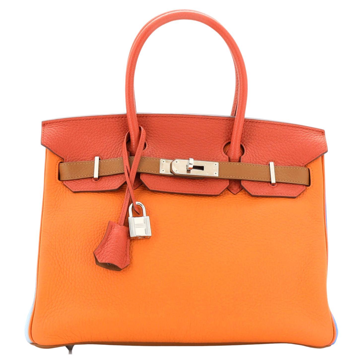 Hermès Gris Etain Birkin 30cm of Clemence Leather with Gold