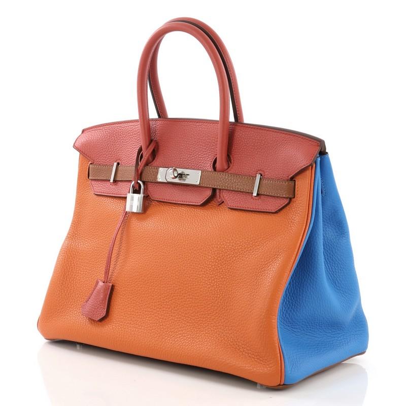 Hermes Birkin Handbag Arlequin Clemence 35 In Good Condition In NY, NY