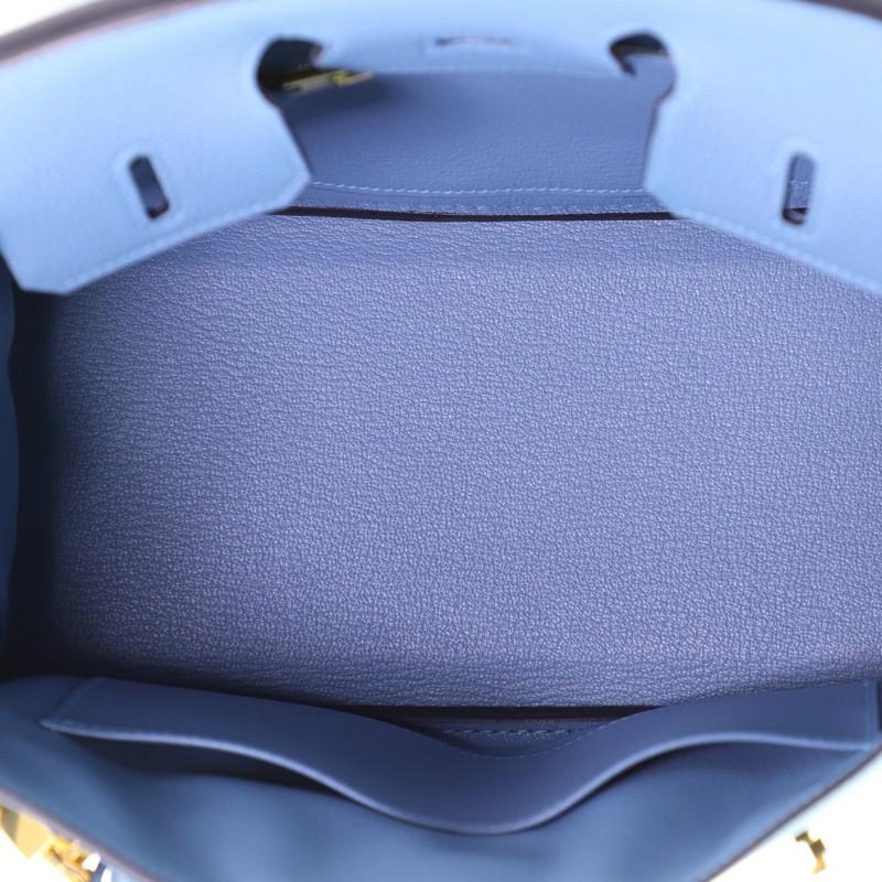 Hermes Birkin Handtasche Azur Togo mit Gold Hardware 25 1